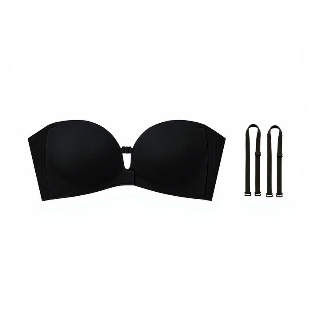 Soutien-gorge sans bretelles push-up – Noir, avec bretelles amovibles