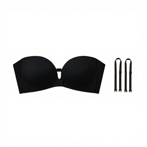Soutien-gorge sans bretelles push-up – Noir, avec bretelles amovibles