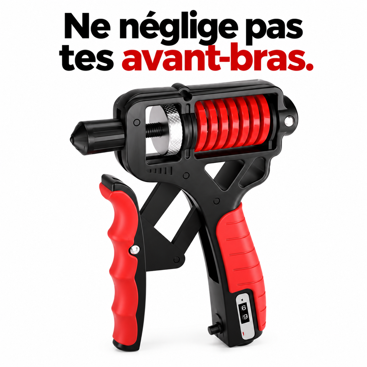 Pince de préhension réglable à compteur – renforce mains, doigts et avant-bras