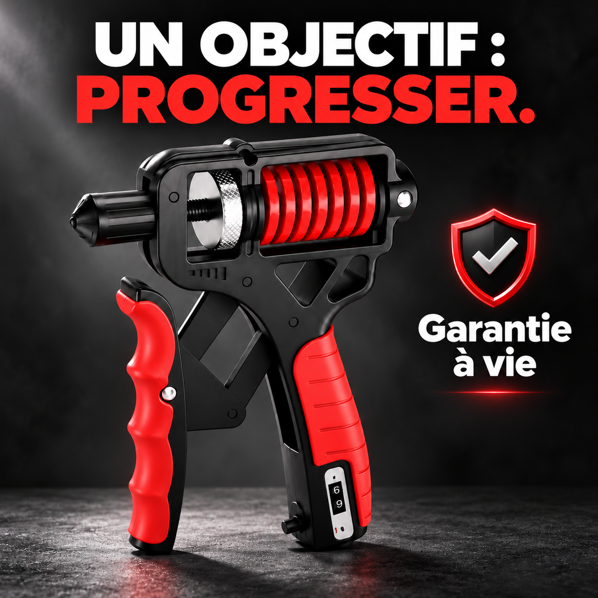 Pince de préhension réglable à compteur – renforce mains, doigts et avant-bras